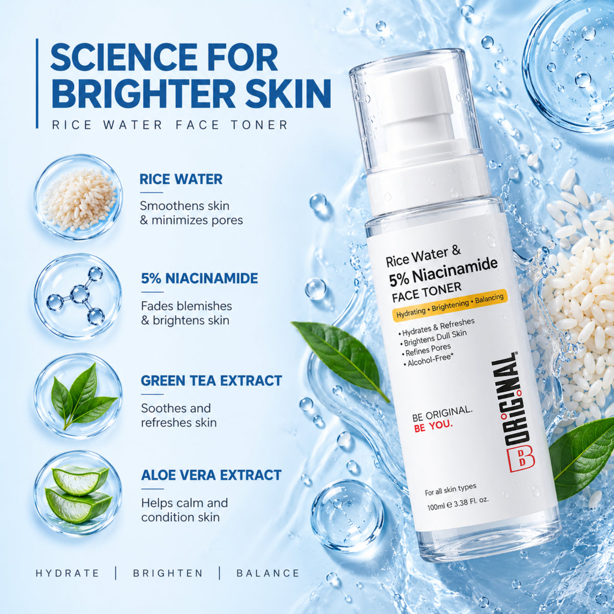 RICE WATER & 5% NIACINAMIDE FACE TONER